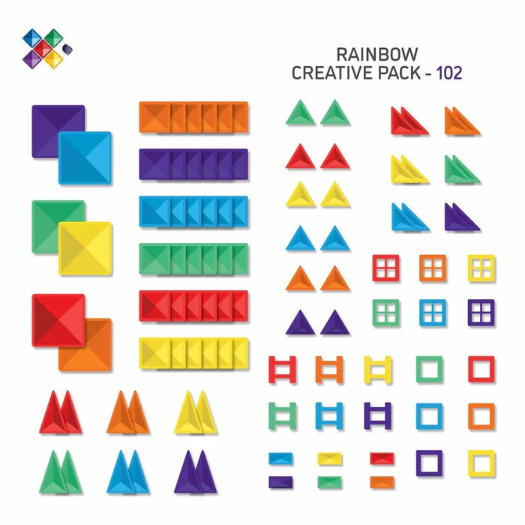Little Teekie Rainbow Magnetic Building Tiles Set