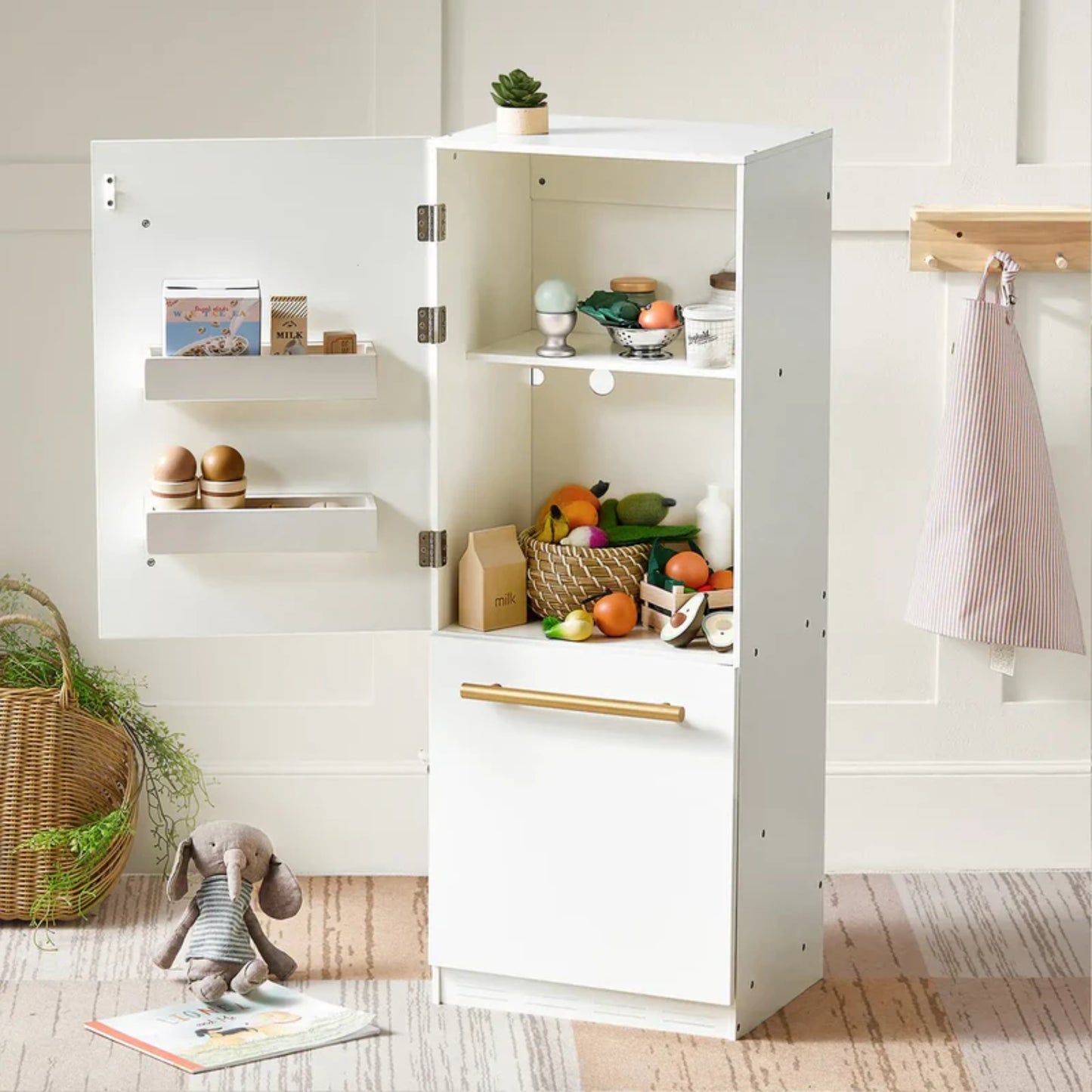 Little Teekie Wooden Play Kitchen Fridge Cabinet