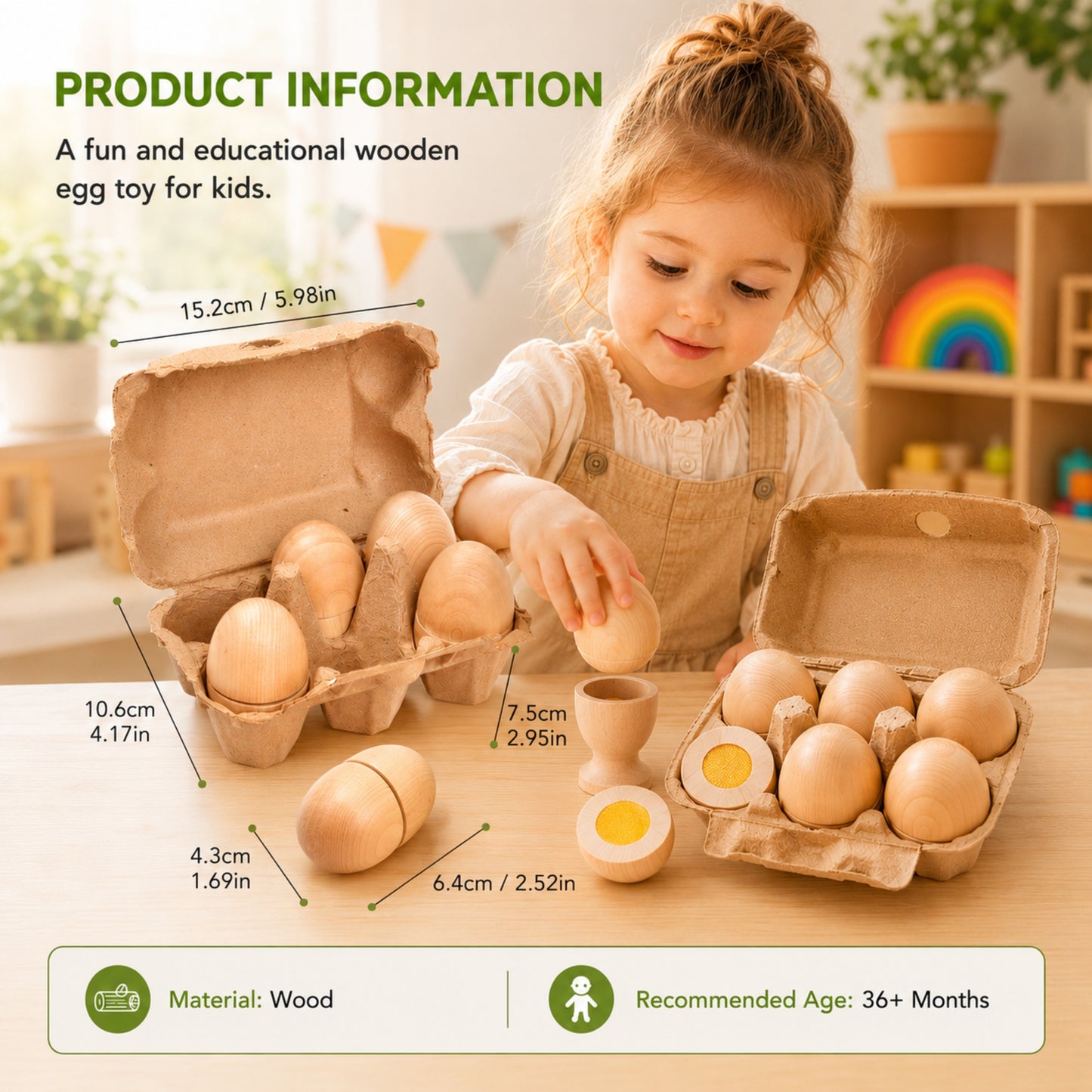 Little Teekie Wooden Egg Play Food Set