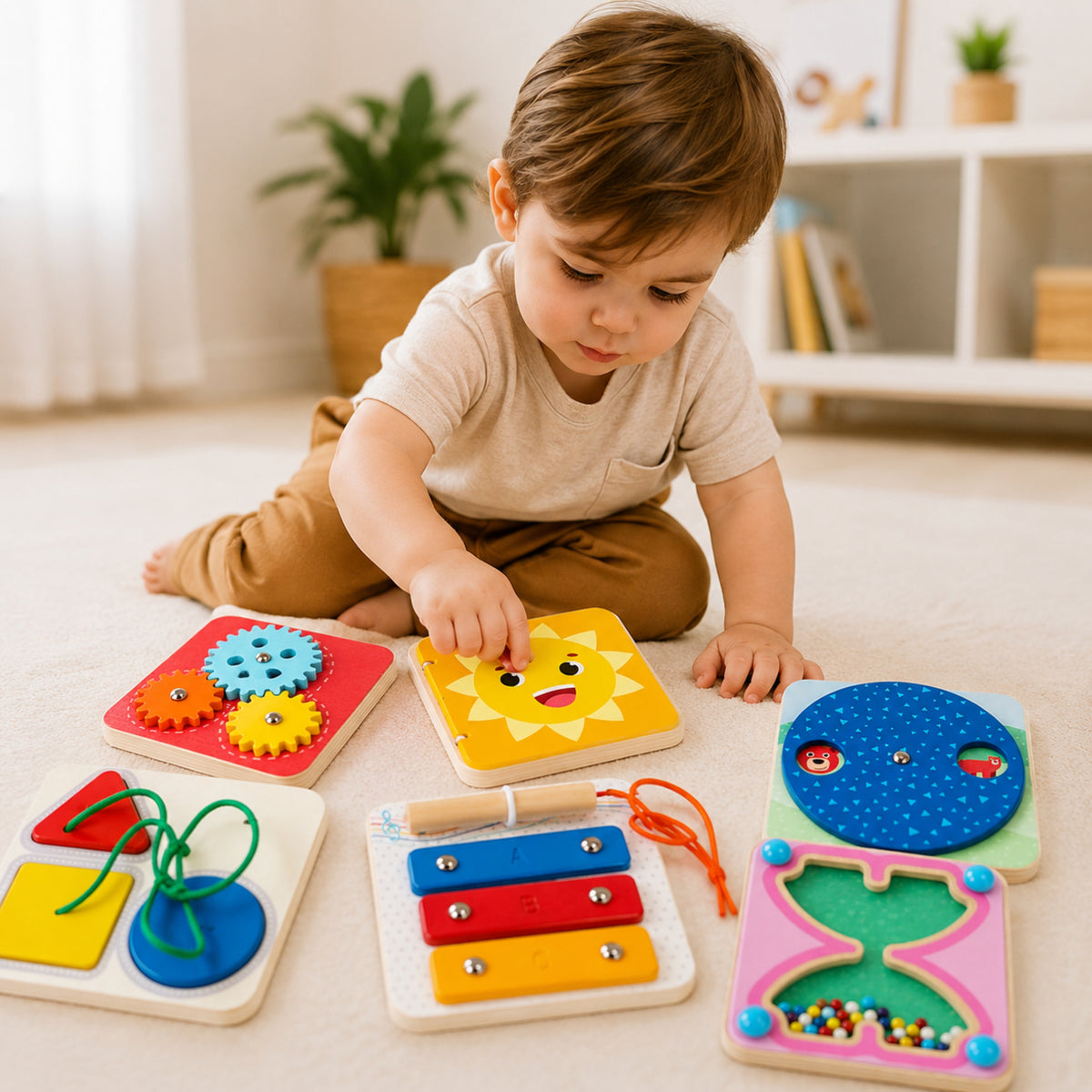 Little Teekie 6 in 1 Sensory Activity Board Toys