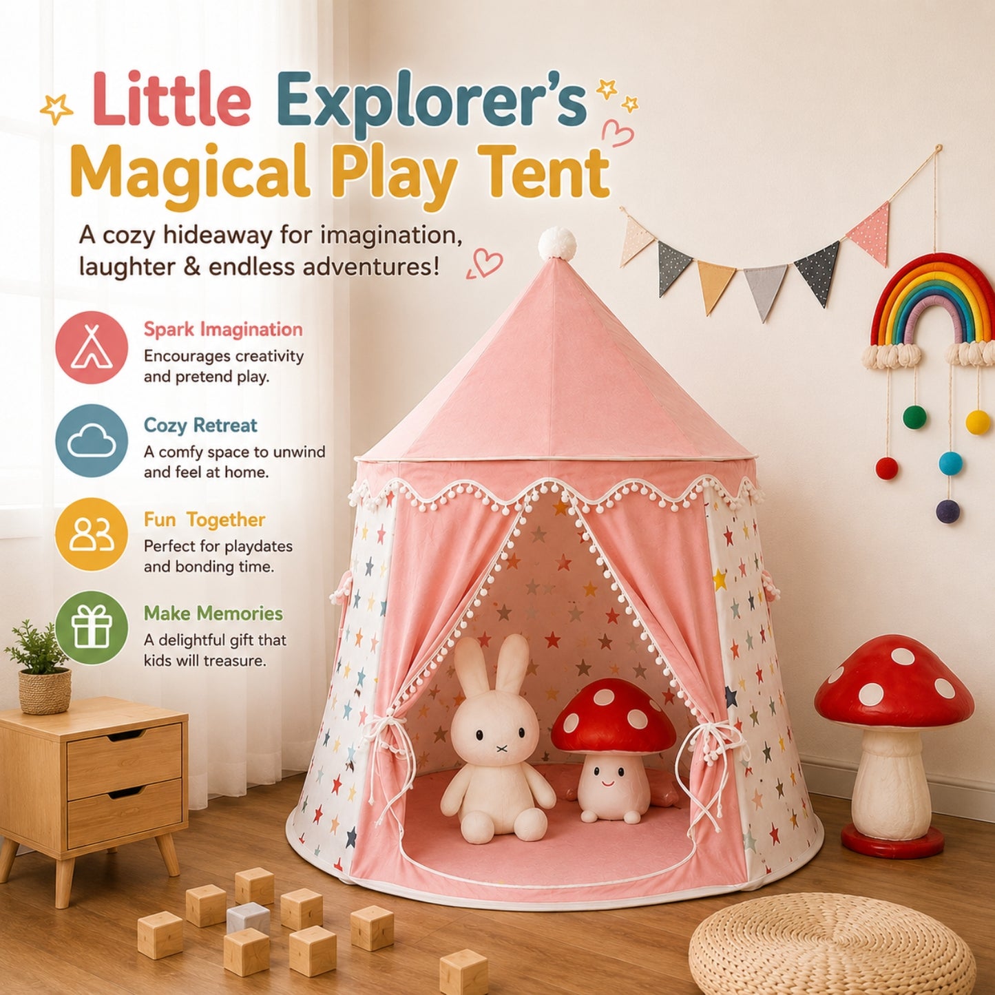 Kids Star Pattern Indoor Play Tent