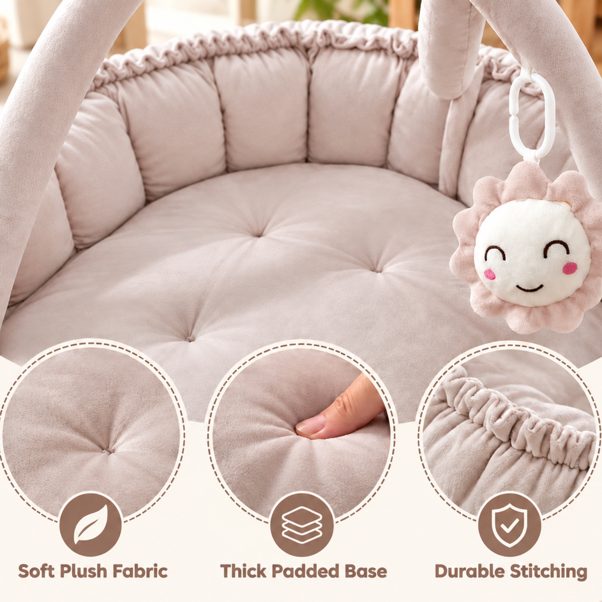 Little Teekie 5-in-1 Plush Baby Play Gym & Activity Mat