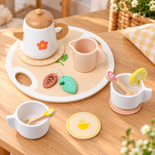 Little Teekie Wooden Tea Party Pretend Play Set