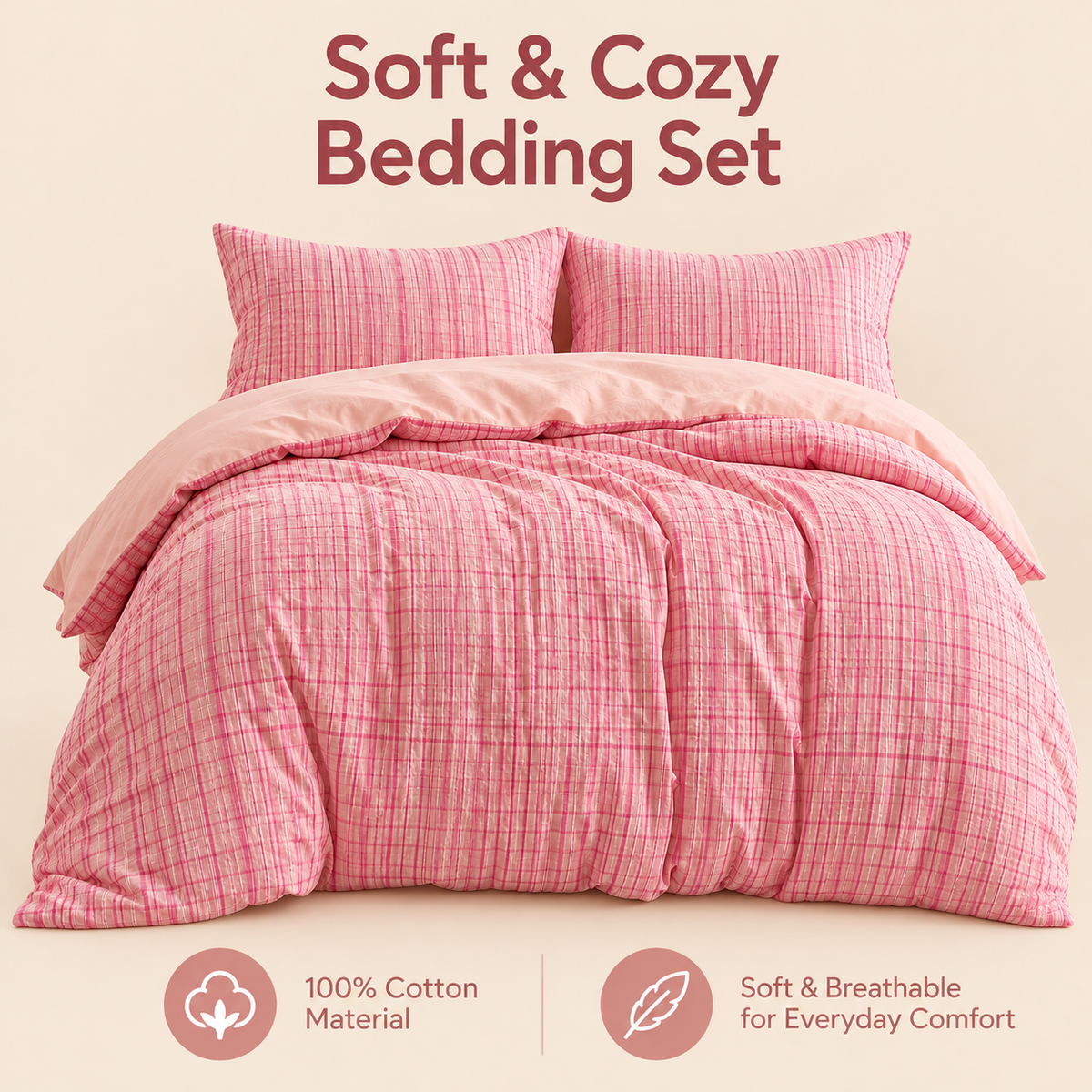 Little Teekie 100% Cotton Kids Bedding Set | King Double Size 200*230cm – Pink
