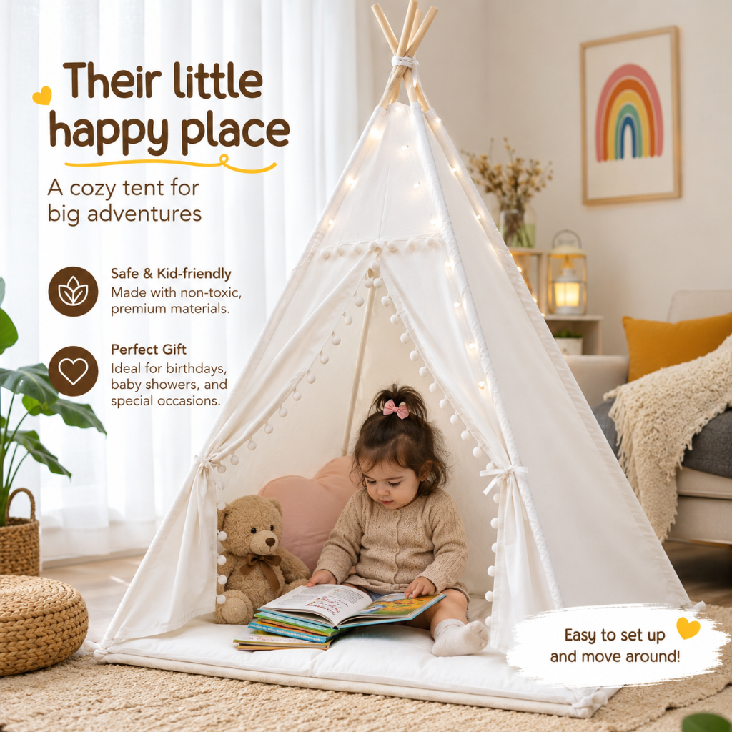 Little Teekie Kids Indoor & Outdoor Teepee Play Tent