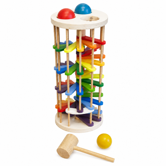 Little Teekie Wooden Pound & Ball Drop Tower