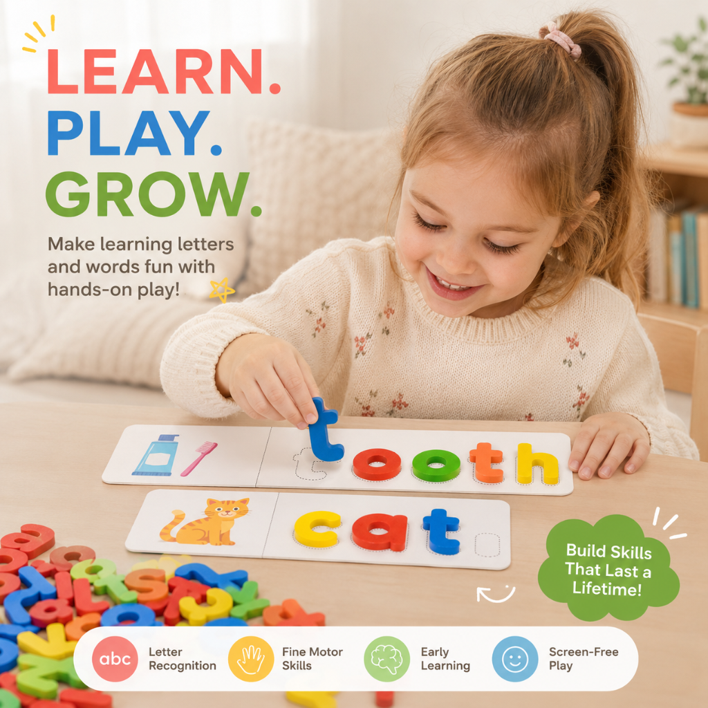 Little Teekie Wooden Letter Matching Learning Game