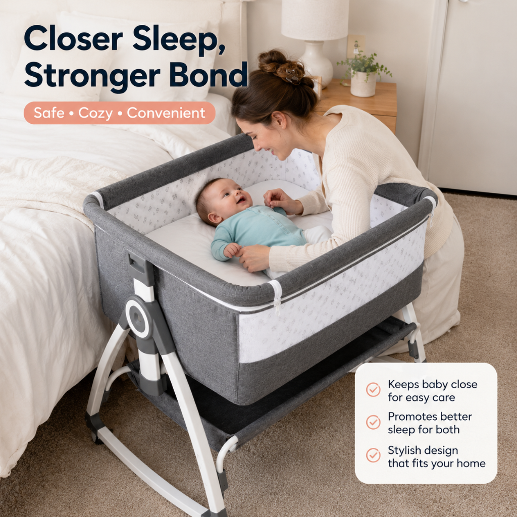 Little Teekie 3-in-1 Adjustable Baby Bedside Bassinet