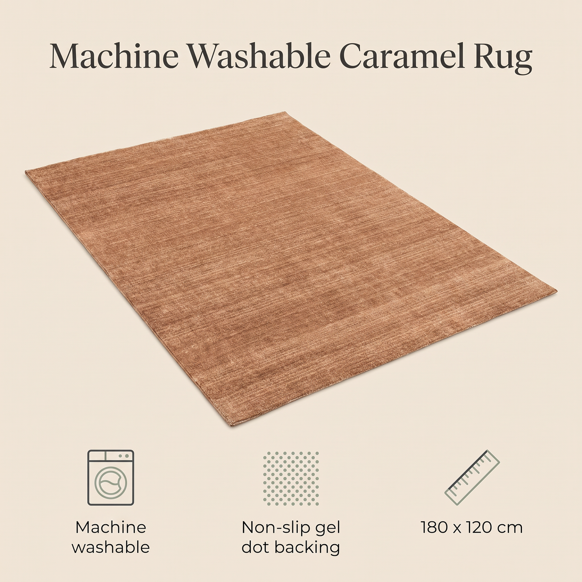 Caramel washable rug in a bright child's bedroom