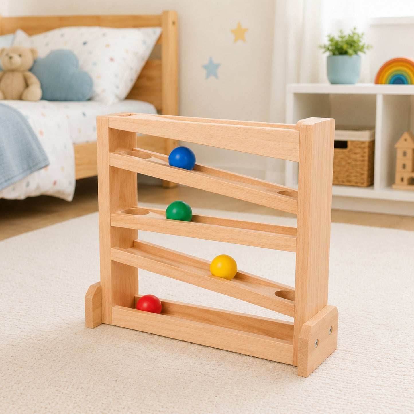 Little Teekie Wooden Ball Drop Track Toy