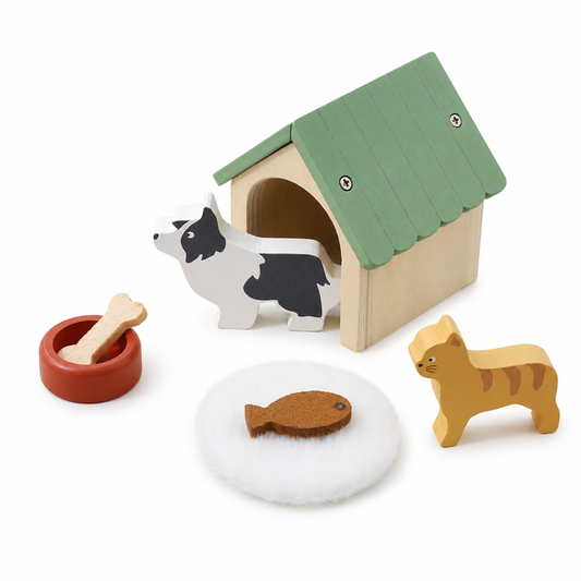 Little Teekie Wooden Pet Care Playset with Dog Figures