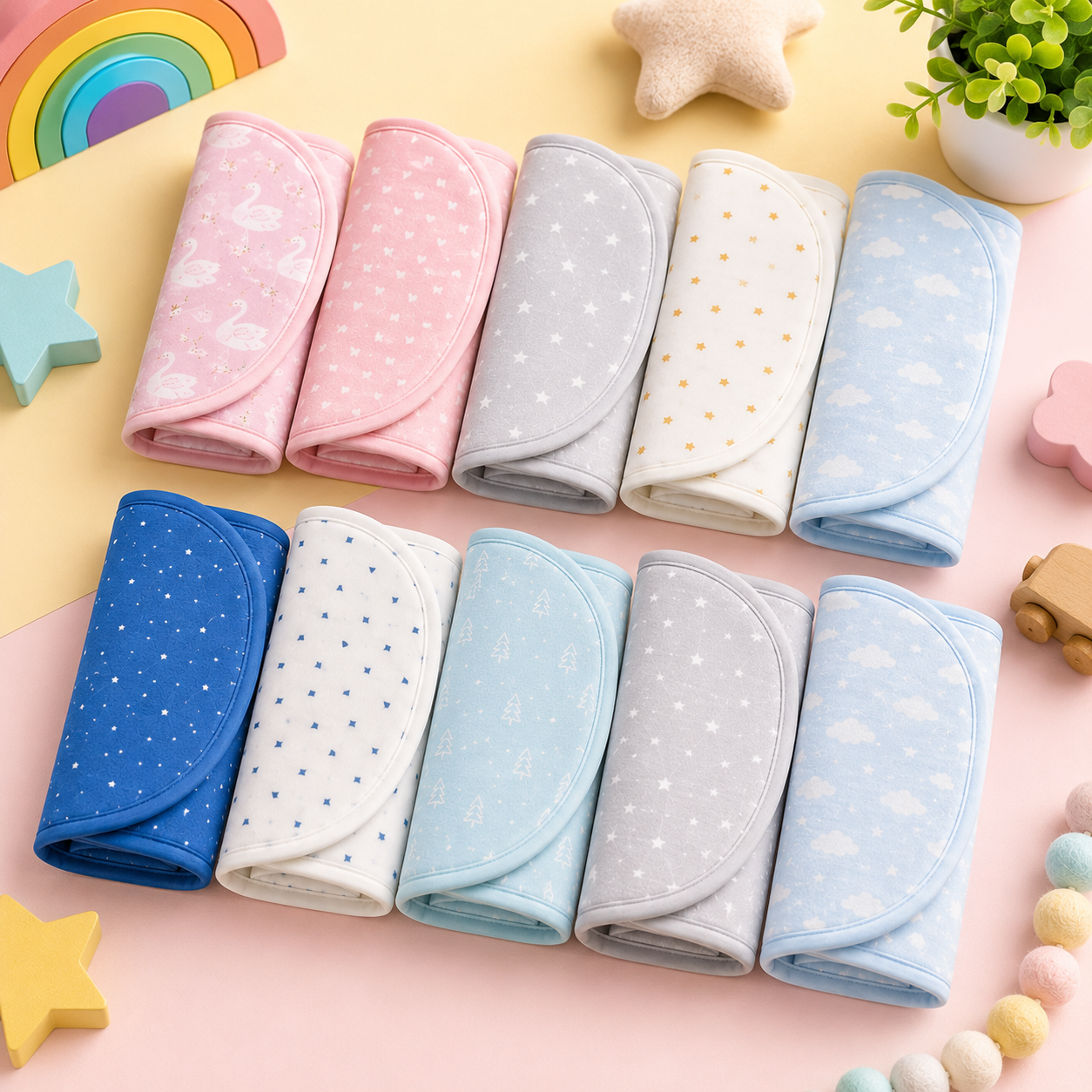 Little Teekie Soft Baby Burp Cloth Set