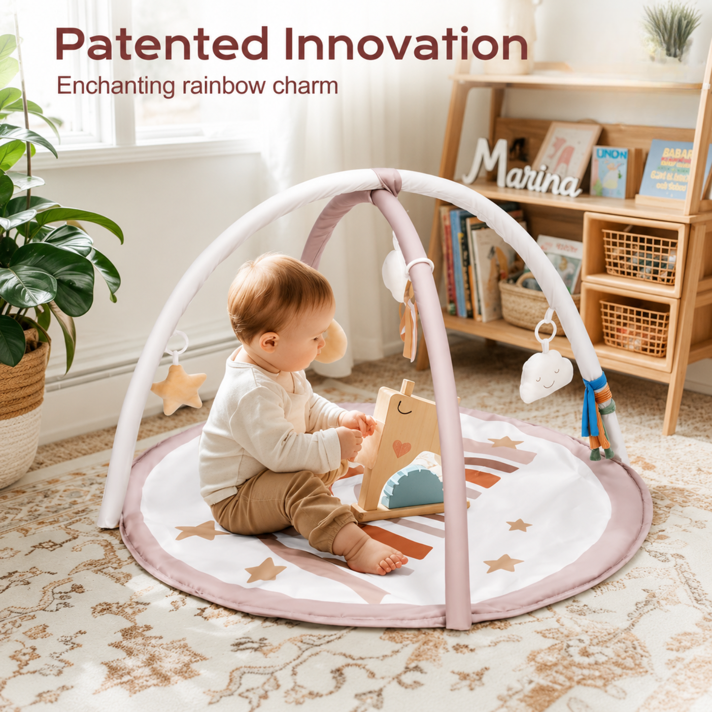 Little Teekie Baby Play Gym Mat with 7 Detachable Toys