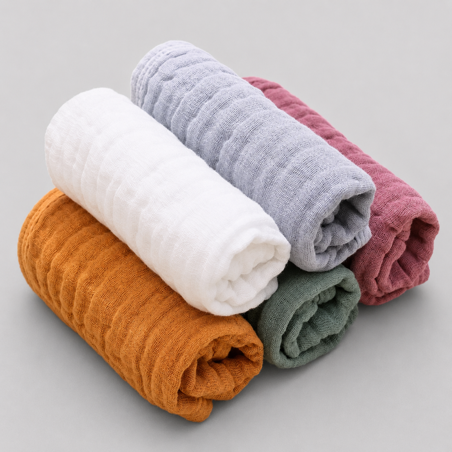 Little Teekie 6-Layer Cotton Muslin Baby Burp Cloth Set