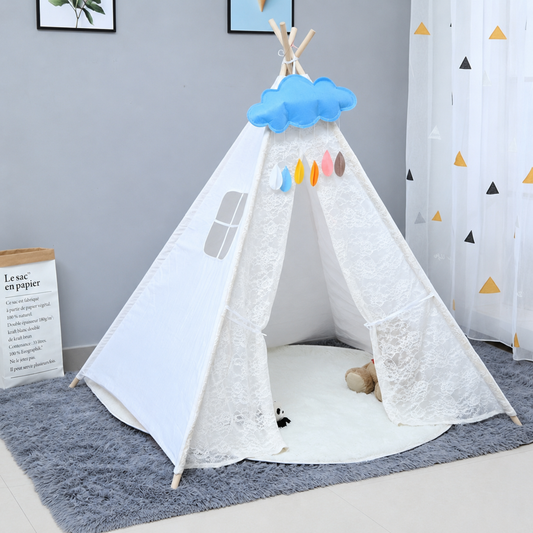 Little Teekie Kids Foldable Teepee Tent with Lights for Girls Indoor