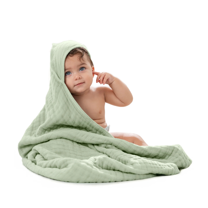 Little Teekie Soft Muslin Baby Hooded Towel Set