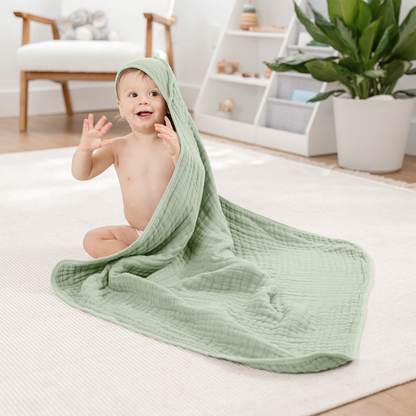 Little Teekie Soft Muslin Baby Hooded Towel Set