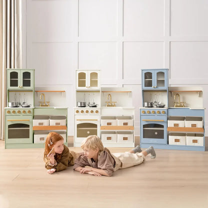 Montessori Wooden Play Kitchen with Storage