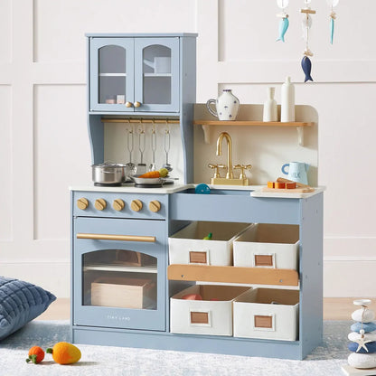 Montessori Wooden Play Kitchen with Storage