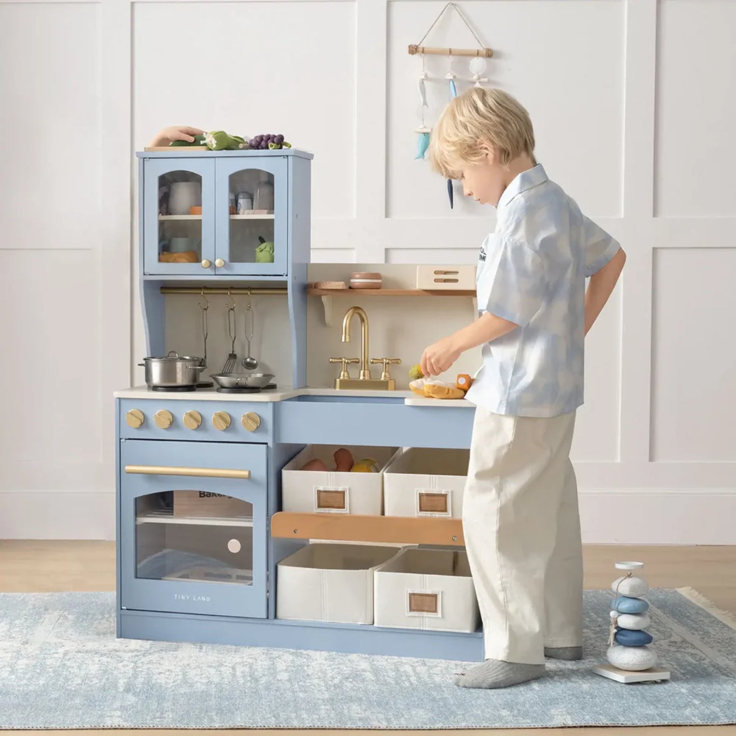 Montessori Wooden Play Kitchen with Storage