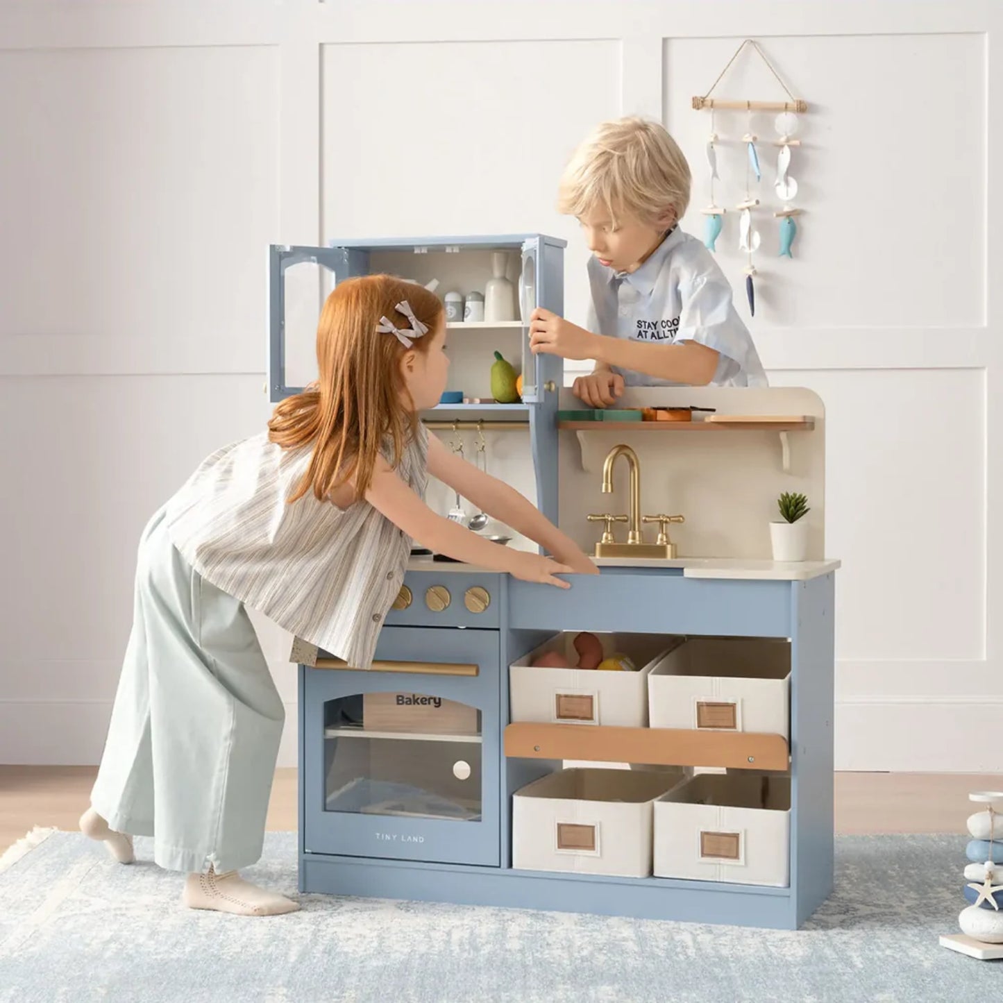 Montessori Wooden Play Kitchen with Storage