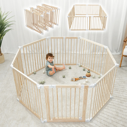 Little Teekie Wooden Baby Playpen Safety Fence