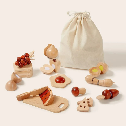 Little Teekie Wooden Cut & Play Food Set