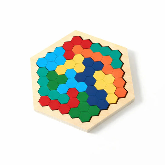Little Teekies Wooden Hexagon Puzzle Pattern Learning Toy for Kids