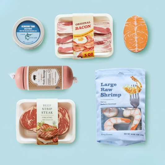 Little Teekie Wooden Meat & Seafood Play Food Set