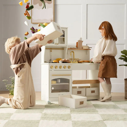 Montessori Wooden Play Kitchen with Storage