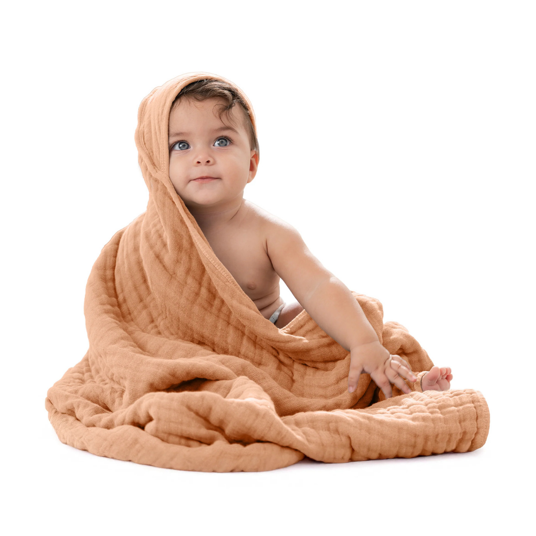 Little Teekie Soft Muslin Baby Hooded Towel Set