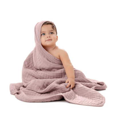 Little Teekie Soft Muslin Baby Hooded Towel Set