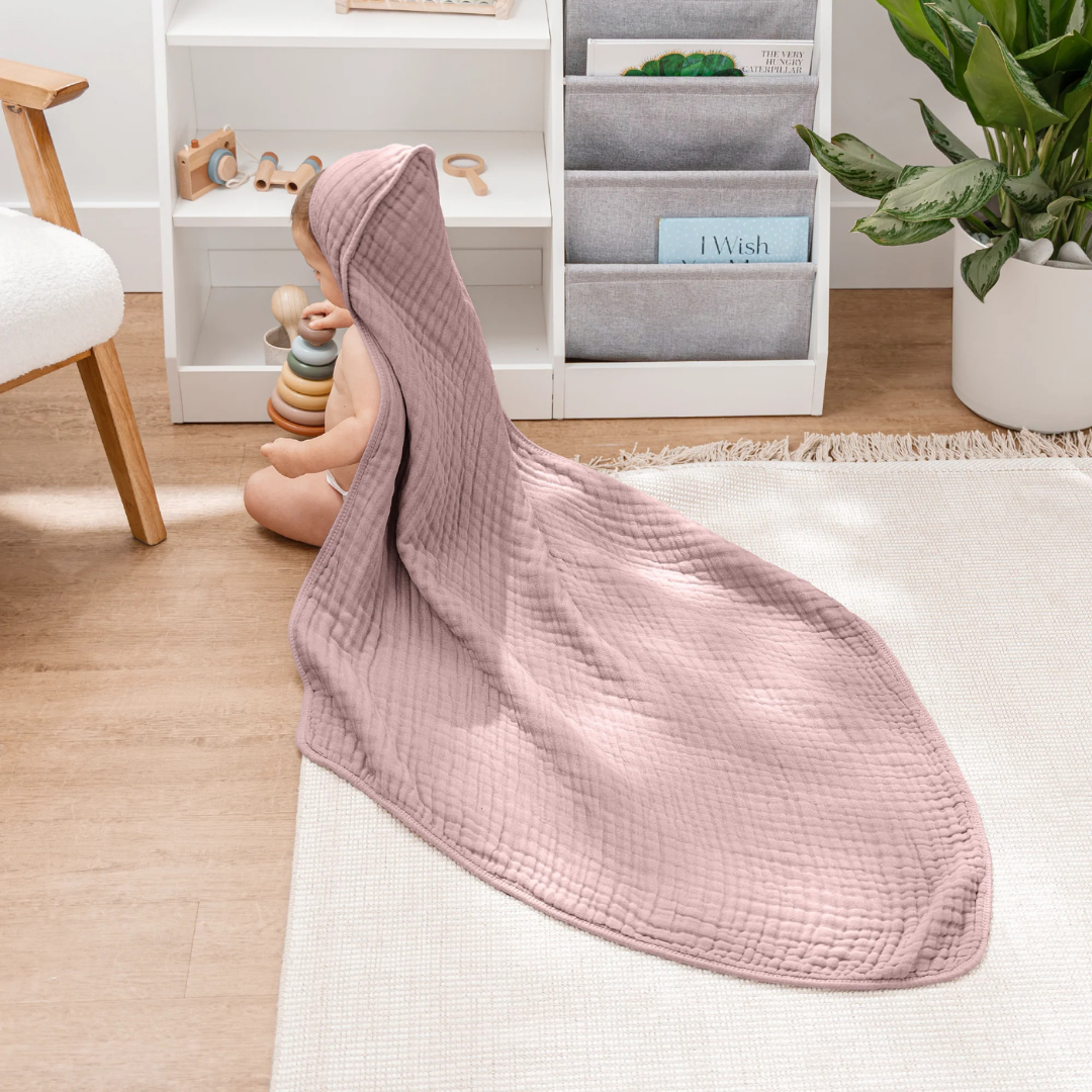 Little Teekie Soft Muslin Baby Hooded Towel Set
