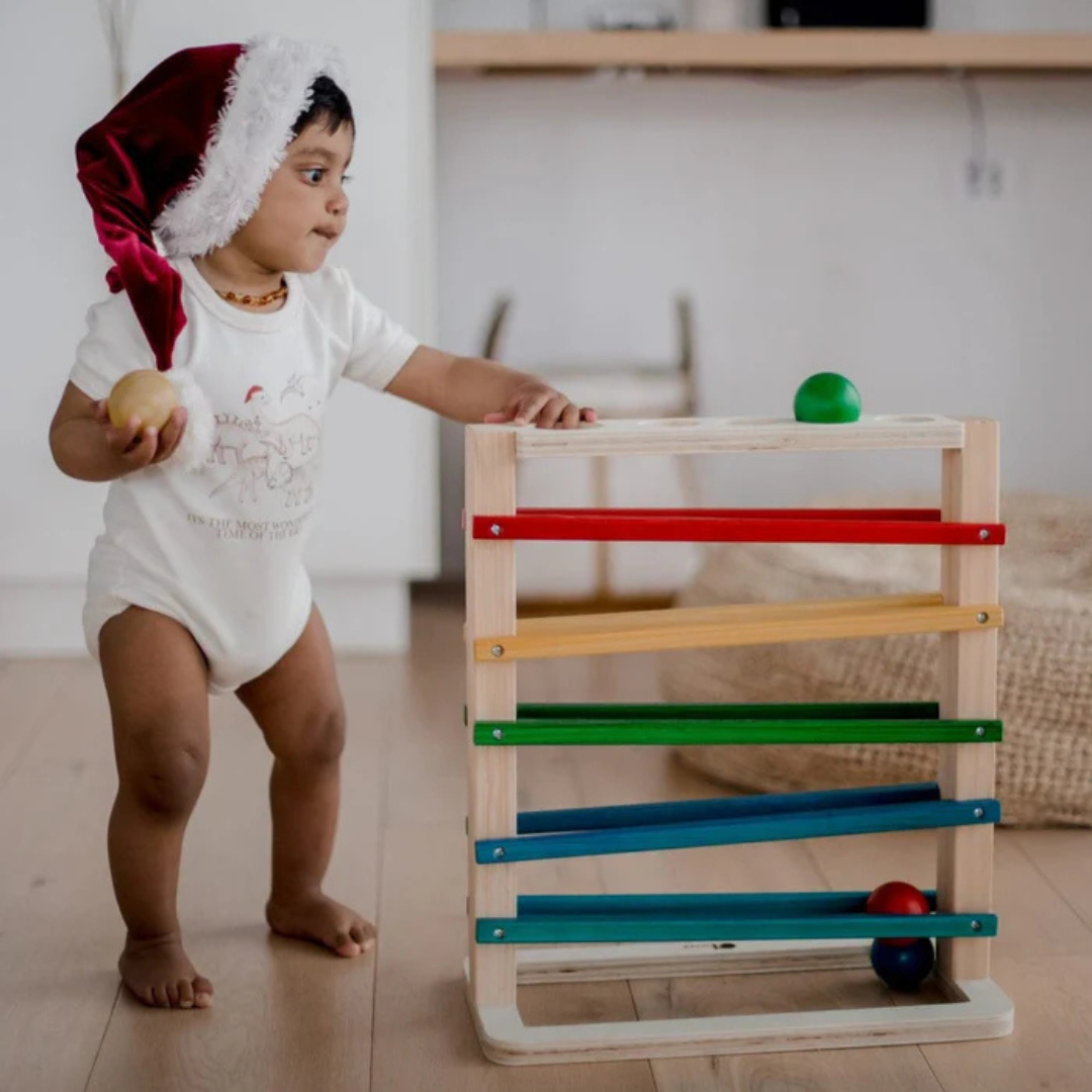 Little Teekie Wooden Ball Drop Track Toy