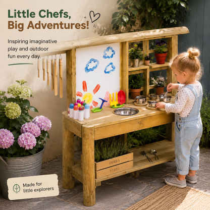 Little Teekie Wooden Outdoor Mud Pie Kitchen Play Set
