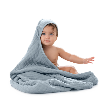 Little Teekie Soft Muslin Baby Hooded Towel Set