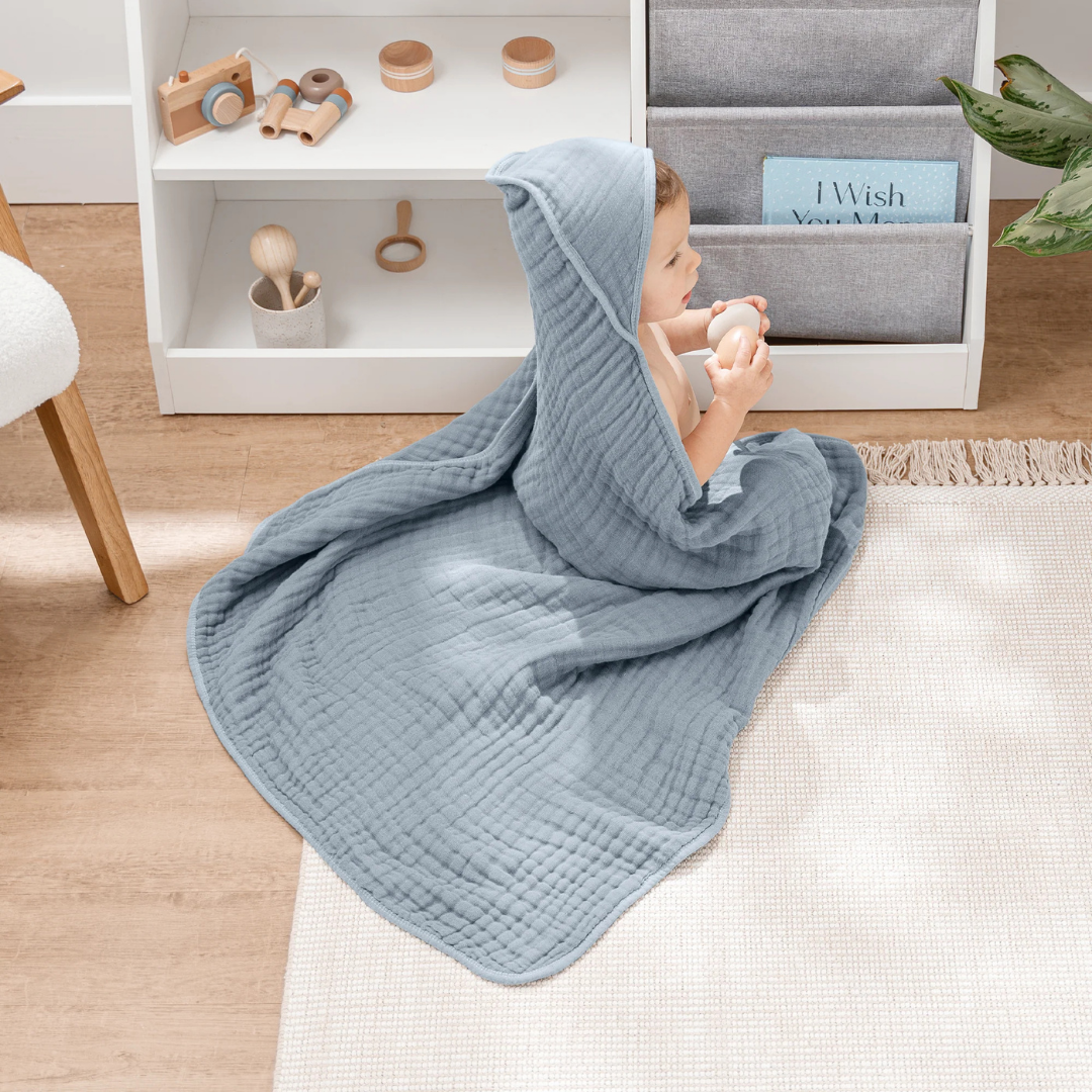 Little Teekie Soft Muslin Baby Hooded Towel Set