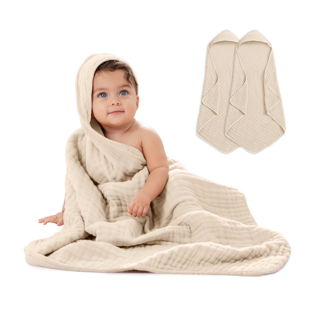 Little Teekie Soft Muslin Baby Hooded Towel Set