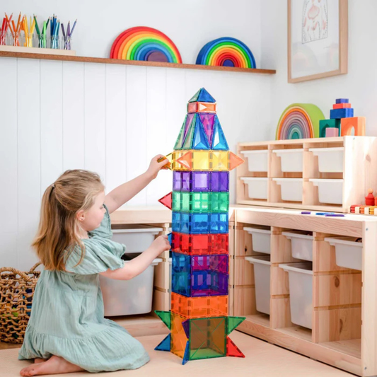 Little Teekie Rainbow Magnetic Building Tiles Set