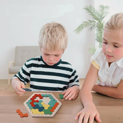 Little Teekies Wooden Hexagon Puzzle Pattern Learning Toy for Kids
