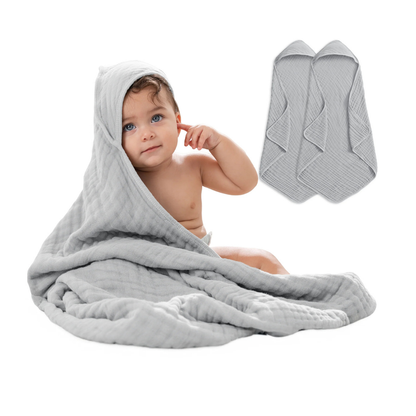 Little Teekie Soft Muslin Baby Hooded Towel Set