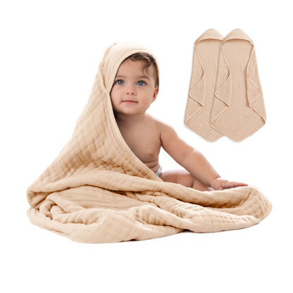 Little Teekie Soft Muslin Baby Hooded Towel Set