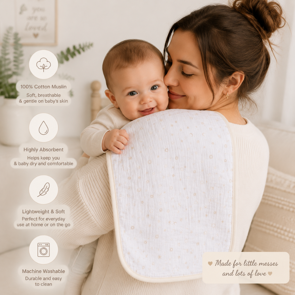 Little Teekies Muslin Baby Burp Cloth Set