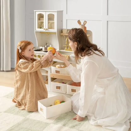Montessori Wooden Play Kitchen with Storage