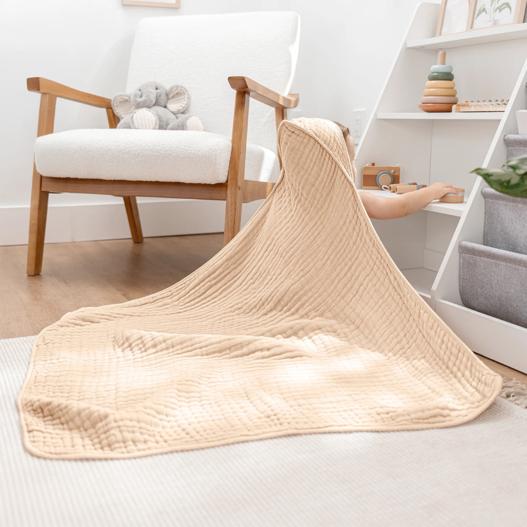 Little Teekie Soft Muslin Baby Hooded Towel Set