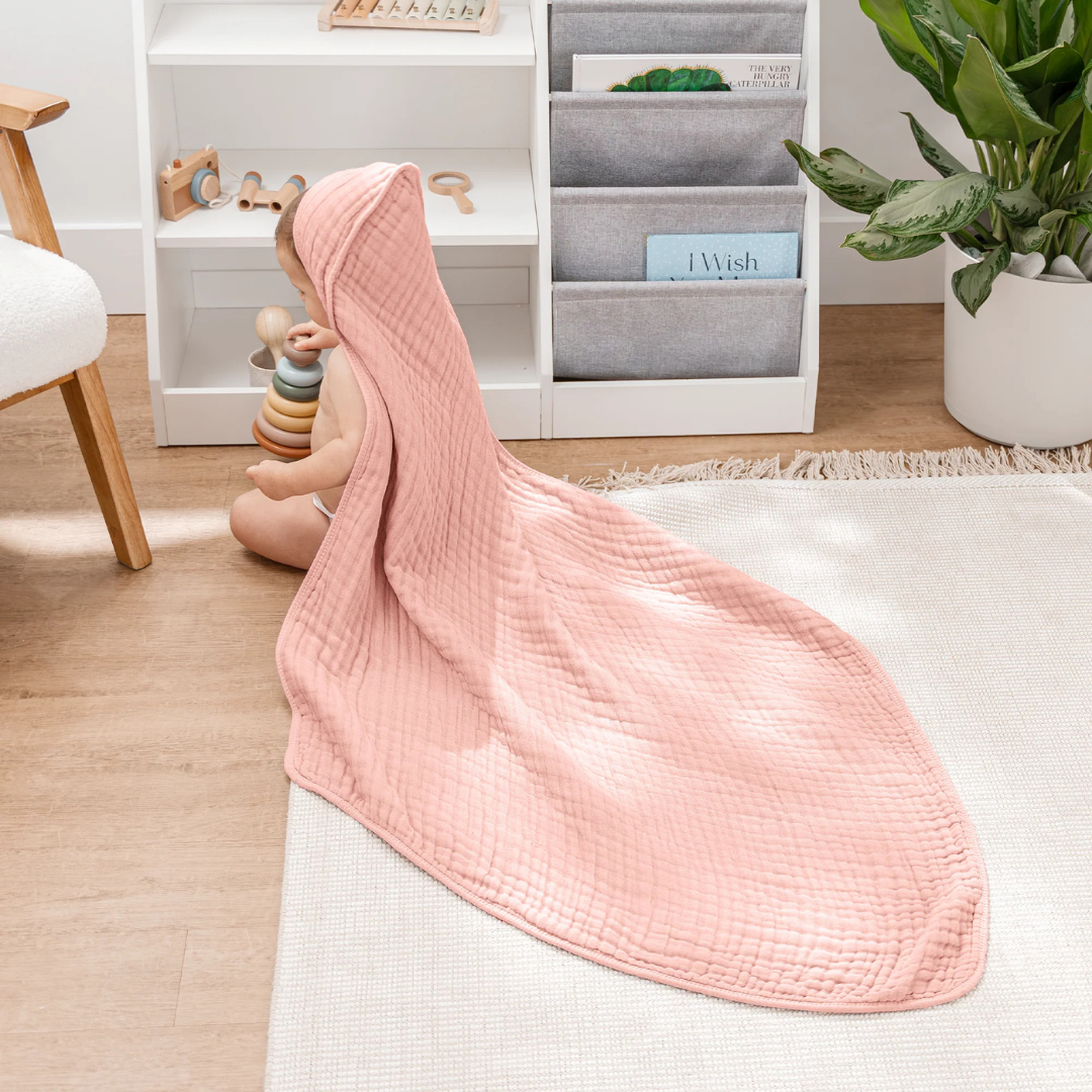 Little Teekie Soft Muslin Baby Hooded Towel Set