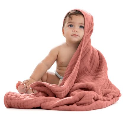 Little Teekie Soft Muslin Baby Hooded Towel Set