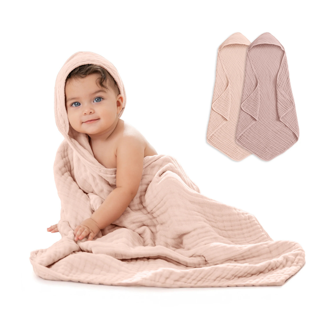 Little Teekie Soft Muslin Baby Hooded Towel Set