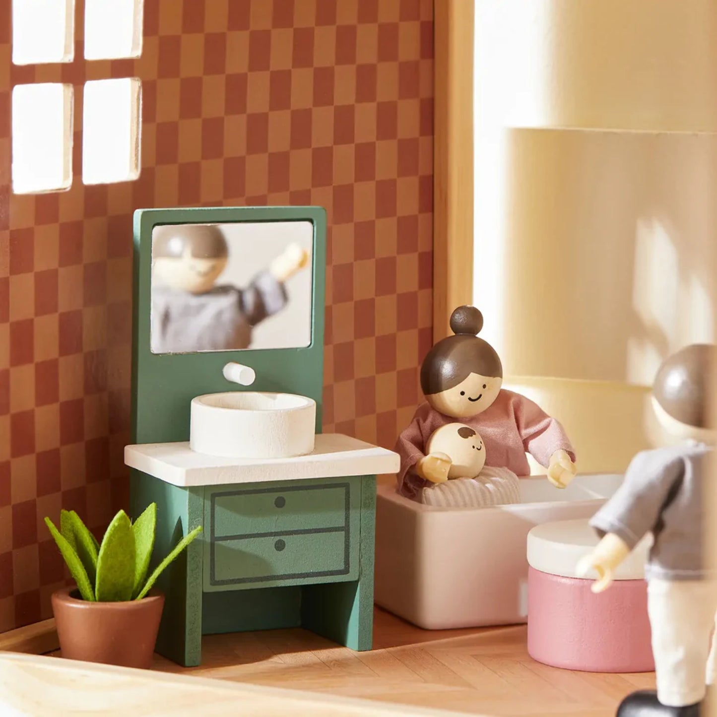 Little Teekies Wooden Dollhouse with Dolls & Furniture