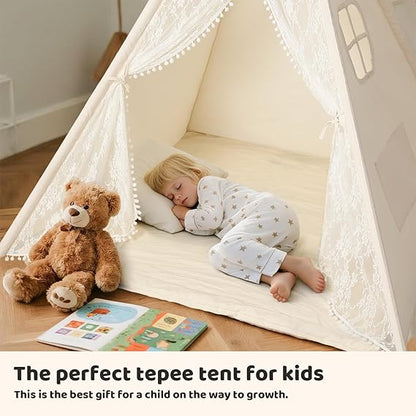 Little Teekie Kids Foldable Teepee Tent with Lights for Girls Indoor